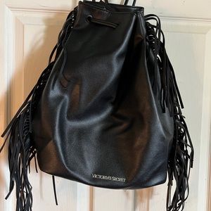 Victoria’s Secret faux leather fringe backpack festival